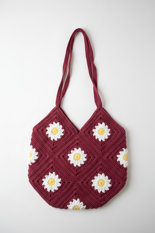 Sac au crochet fait main – Violet & Marguerites