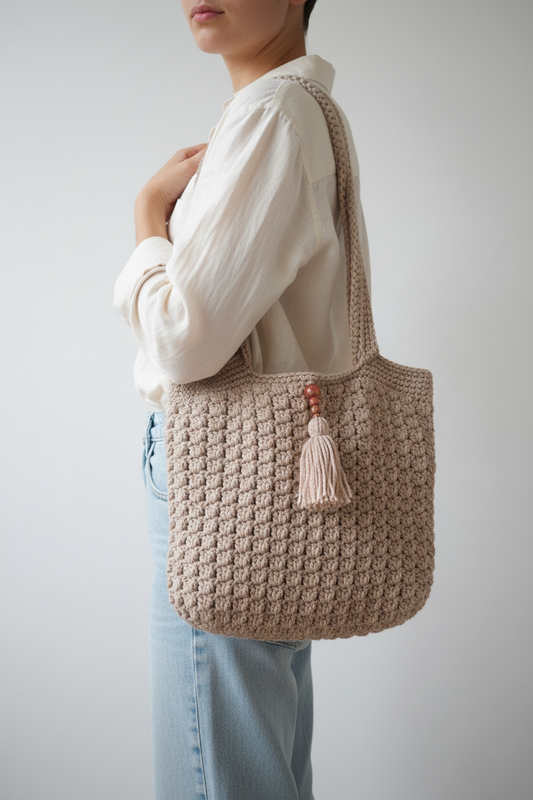 Sac cabas au crochet fait